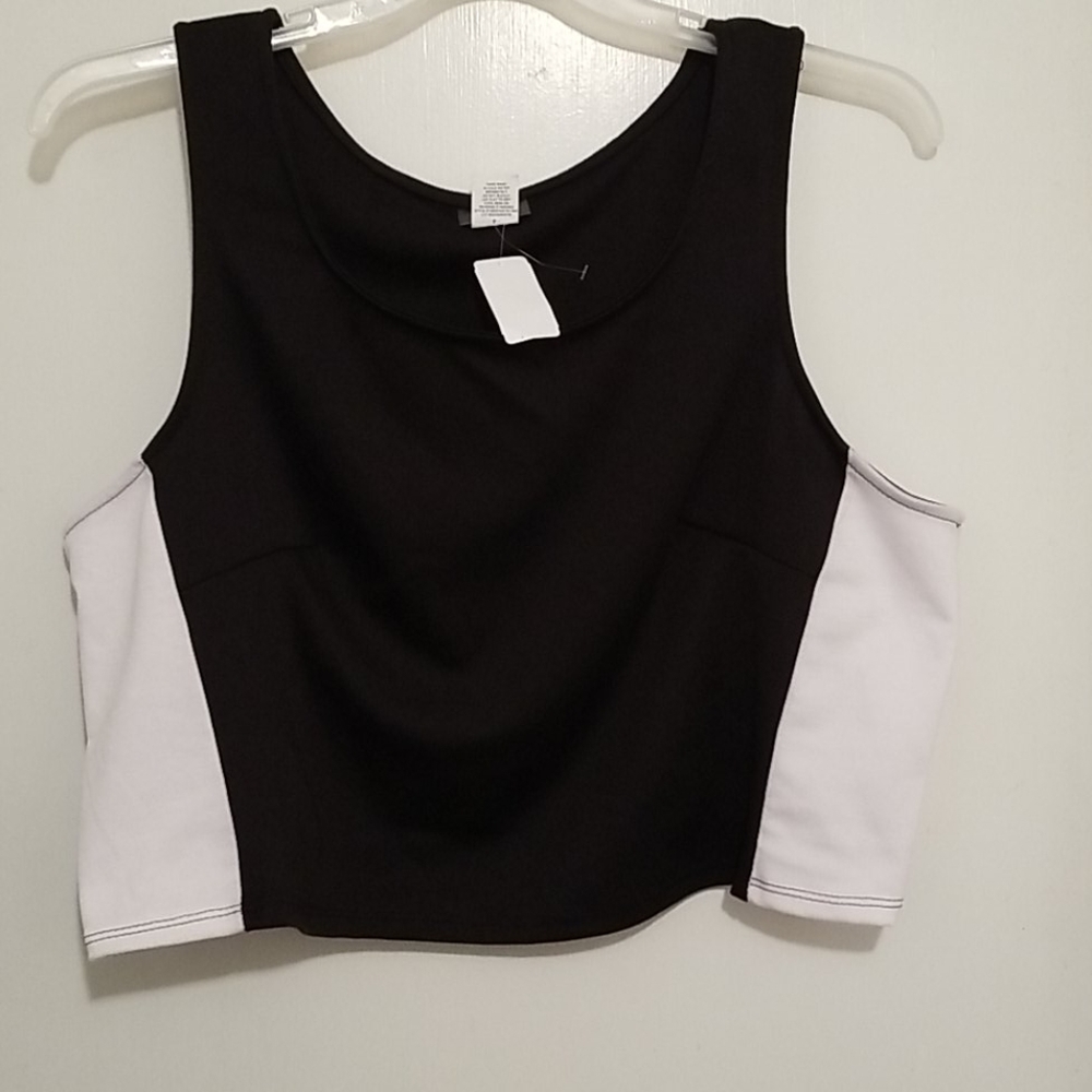 Black white body fitting 2 pieces dress